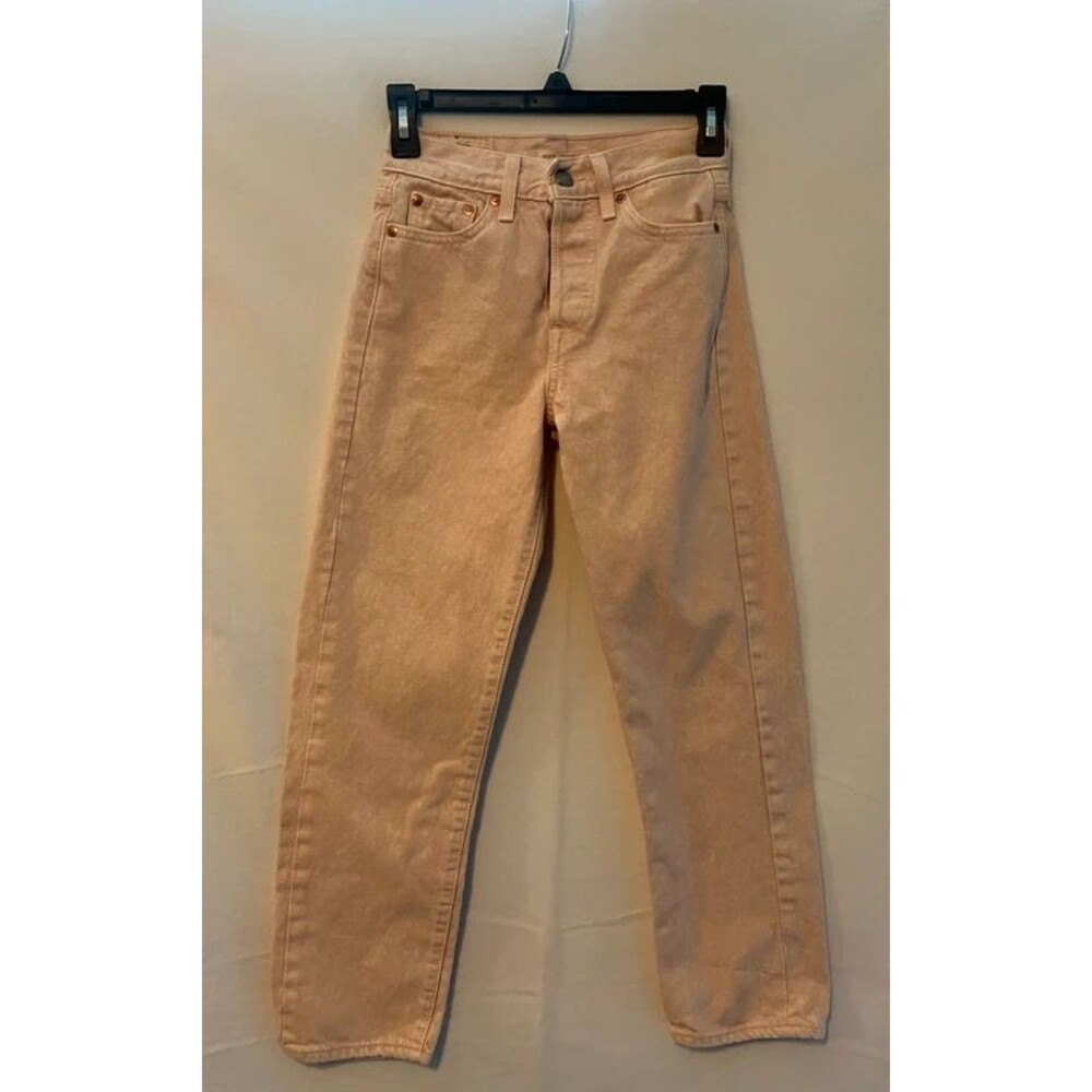 Levi's Premium Wedgie Straight Jeans Blush Pink Sz 24 High Rise Vintage-Inspired